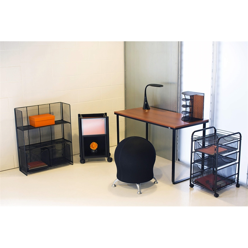 Pemberly Row Black Mesh Desk Corner Organizer