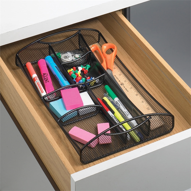 Pemberly Row Black Mesh Drawer Organizer