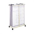 Pemberly Row Mobile Vertical Metal File Stand in Tropic Sand