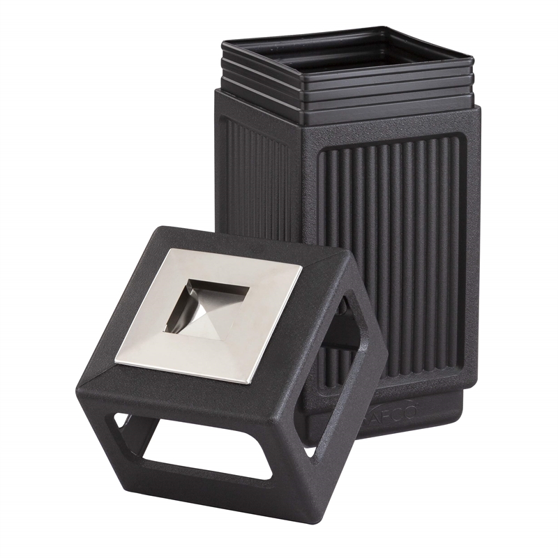 Pemberly Row Small Outdoor Recessed Panel Side Opening Receptacle with Urn