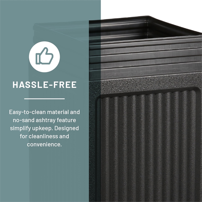 Pemberly Row Small Outdoor Recessed Panel Side Opening Receptacle with Urn