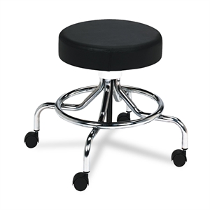 Pemberly Row Black Lab Faux Leather Drafting Chair with Manual Low Base