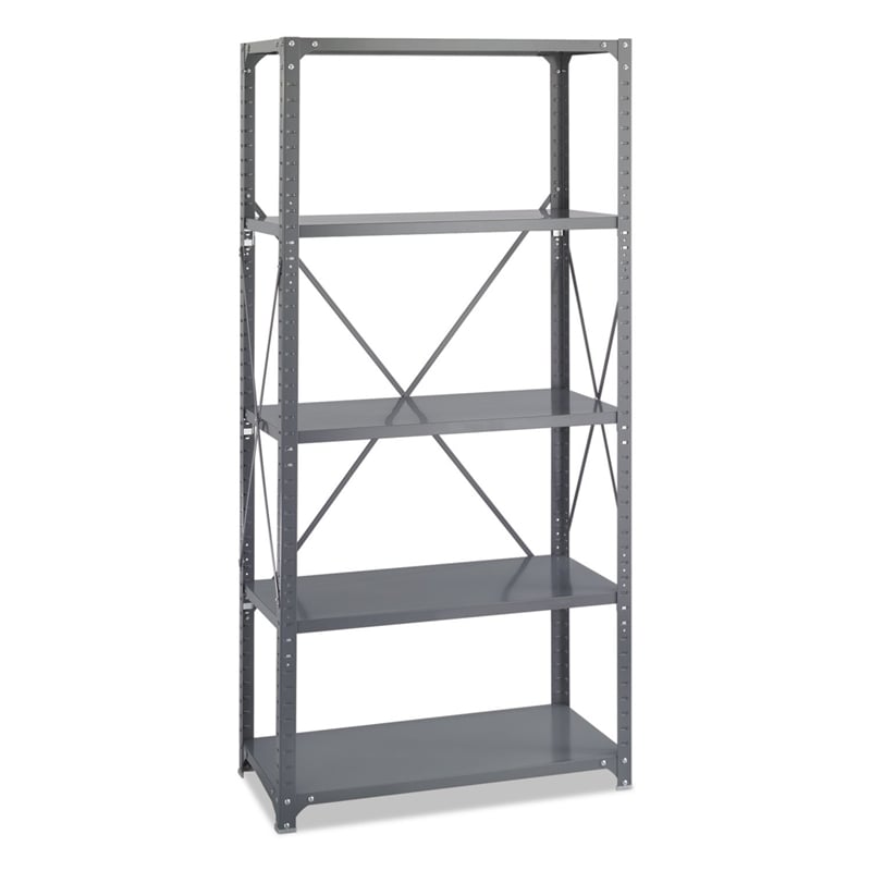Pemberly Row 36 x 18 Commercial 5 Shelf Kit in Dark Grey Finish