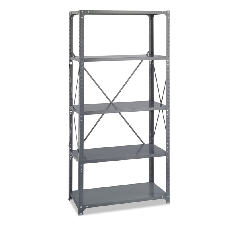 Pemberly Row 36 x 18 Commercial 5 Shelf Kit in Dark Grey Finish