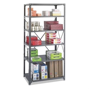 Pemberly Row 36 x 24 Commercial 6 Shelf Kit in Dark Grey Finish
