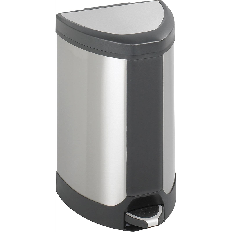 Pemberly Row Stainless Step-On 7 Gallon Receptacle in Stainless Steel