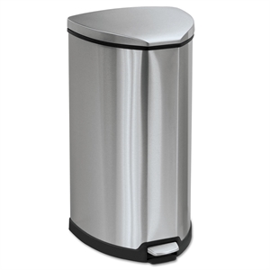 Pemberly Row Stainless Step-On 10 Gallon Receptacle in Stainless Steel