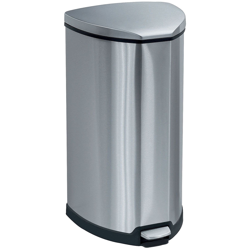 Pemberly Row Stainless Step-On 10 Gallon Receptacle in Stainless Steel