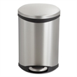 Pemberly Row Modern Stainless Steel 3 Gallon Receptacle in Gray
