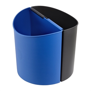 Pemberly Row Small Desk-Side Receptacle in Black & Blue