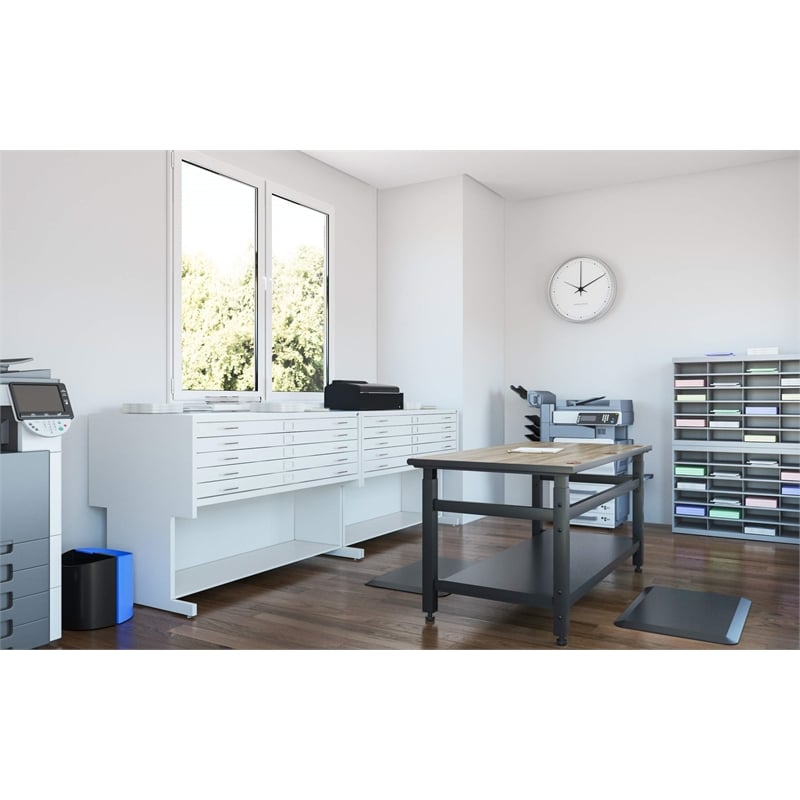 Pemberly Row Small Desk-Side Receptacle in Black & Blue