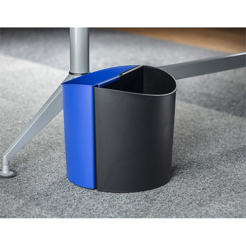 Pemberly Row Small Desk-Side Receptacle in Black & Blue