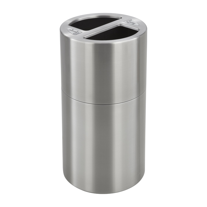 Pemberly Row Dual Recycling Receptacle in Stainless Steel