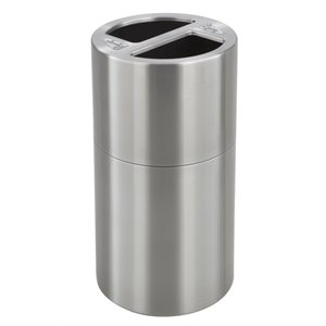 pemberly row dual recycling receptacle in stainless steel