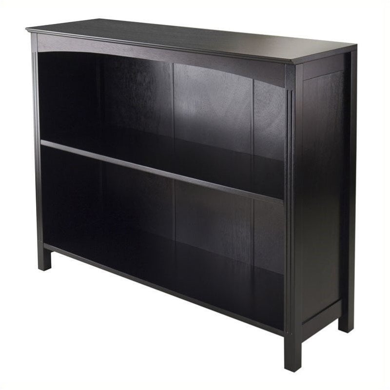 Pemberly Row 3-Tier Transitional Solid Wood Storage Shelf/Bookcase in Espresso