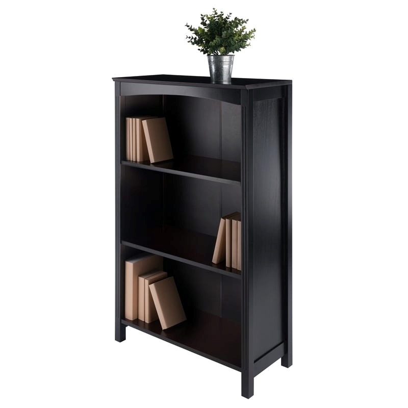 Pemberly Row 4-Tier Transitional Solid Wood Storage Shelf/Bookcase in Espresso