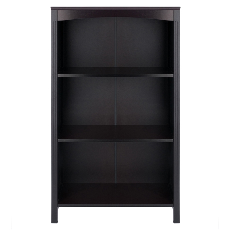 Pemberly Row 4-Tier Transitional Solid Wood Storage Shelf/Bookcase in Espresso