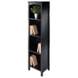 Pemberly Row 5-Tier Transitional Solid Wood Storage Shelf/Bookcase in Espresso