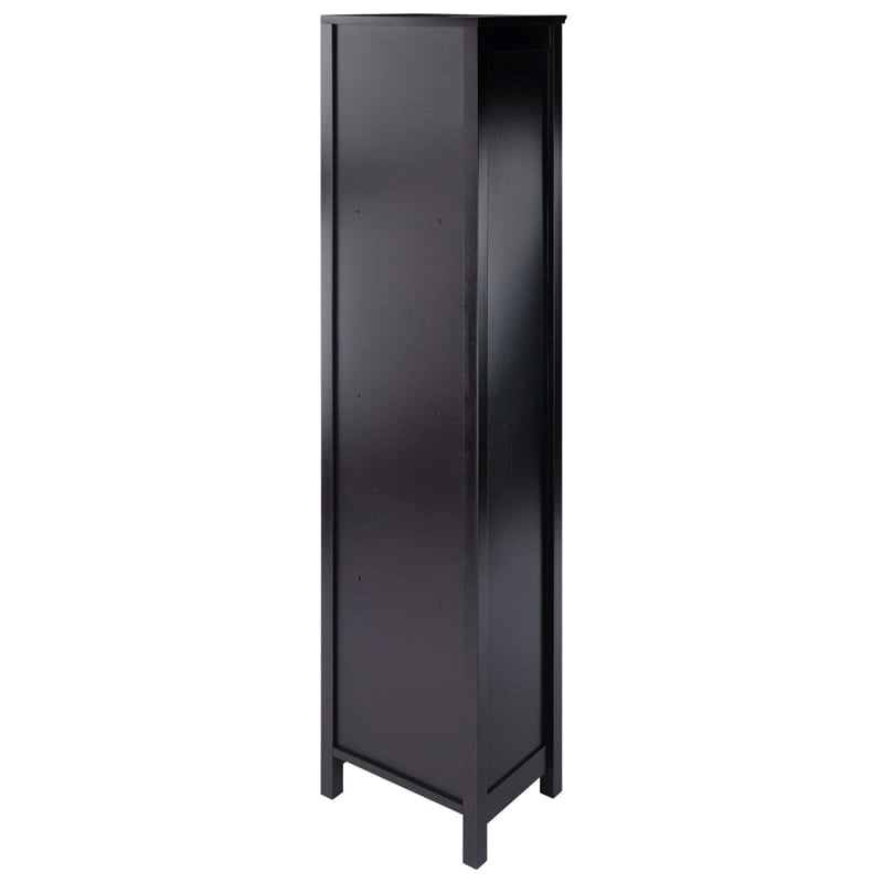 Pemberly Row 5-Tier Transitional Solid Wood Storage Shelf/Bookcase in Espresso