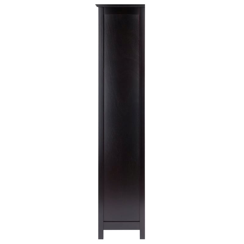 Pemberly Row 5-Tier Transitional Solid Wood Storage Shelf/Bookcase in Espresso