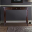 Pemberly Row Transitional Solid Wood Console Table with Drawer in Cappuccino