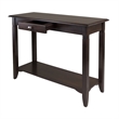 Pemberly Row Transitional Solid Wood Console Table with Drawer in Cappuccino