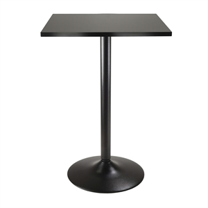 Pemberly Row Square Transitional Wood/Metal Pub Table in Black