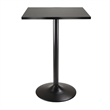 Pemberly Row Square Transitional Wood/Metal Pub Table in Black