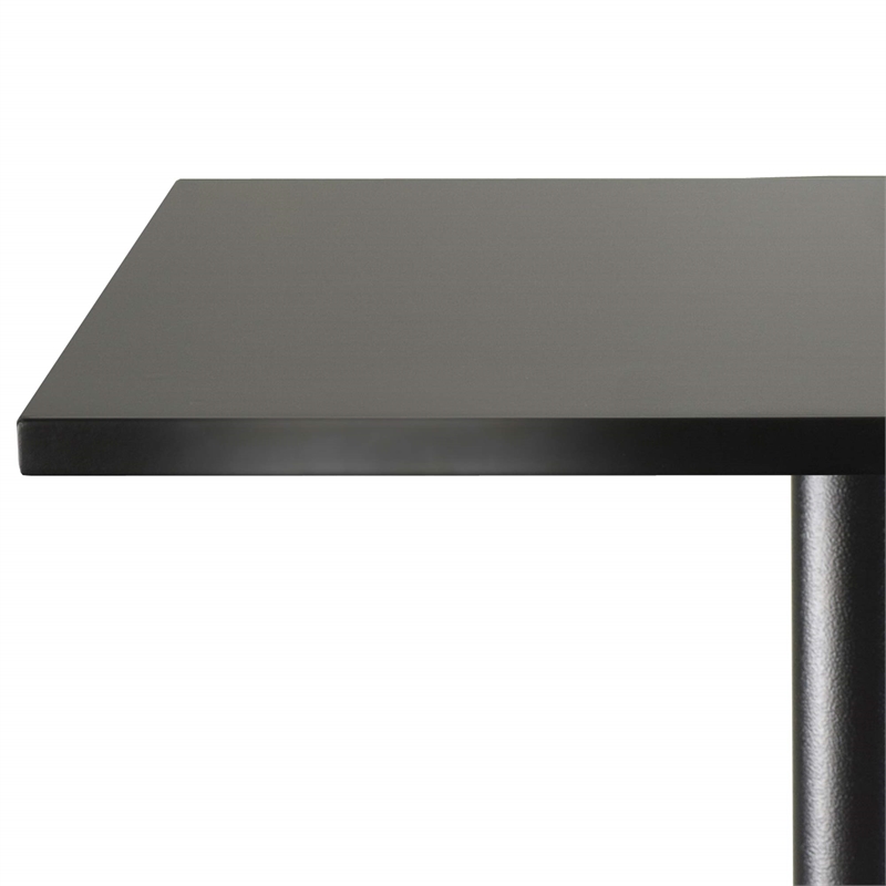 Pemberly Row Square Transitional Wood/Metal Pub Table in Black