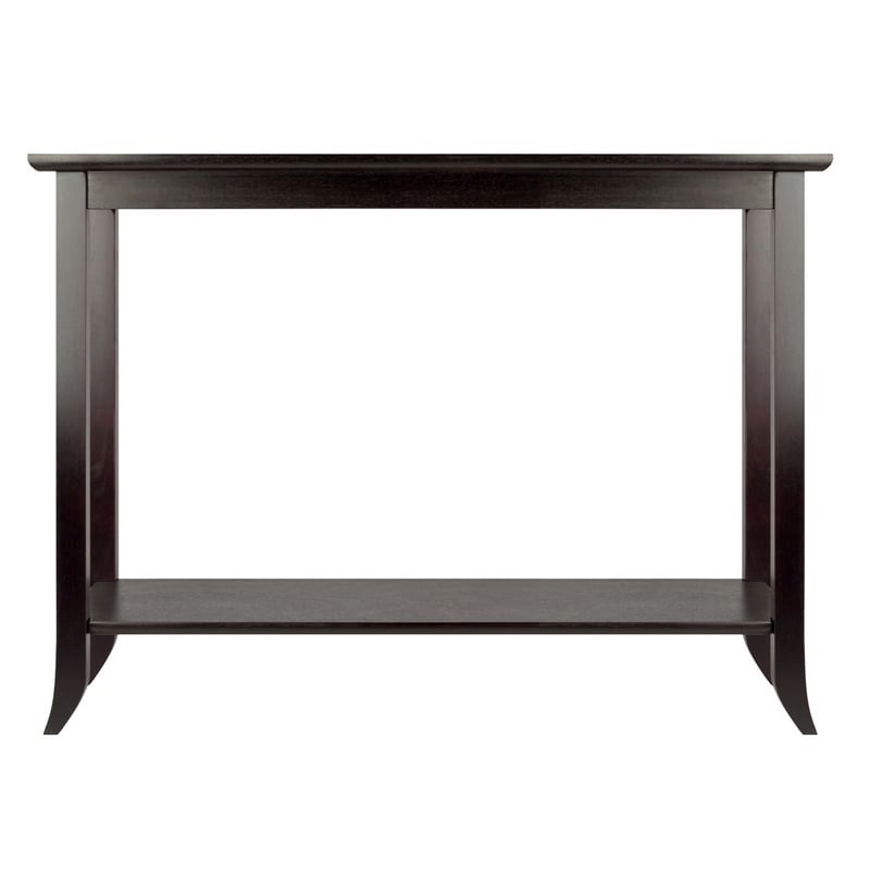 Pemberly Row Rectangular Transitional Solid Wood Console Table in Dark Espresso
