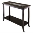 Pemberly Row Rectangular Transitional Solid Wood Console Table in Dark Espresso