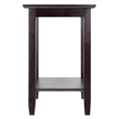 Pemberly Row Rectangular Solid Wood End Table with Glass Top in Dark Espresso