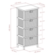 Pemberly Row Solid Wood Storage Rack w/ 4 Foldable Baskets in Black/Chocolate