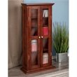 Pemberly Row Solid Wood CD & DVD Media Storage Cabinet in Antique Walnut