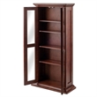 Pemberly Row Solid Wood CD & DVD Media Storage Cabinet in Antique Walnut