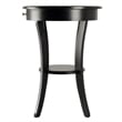 Pemberly Row Curved Leg Contemporary Wood End Table with Drawer in Black