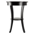 Pemberly Row Curved Leg Contemporary Wood End Table with Drawer in Black