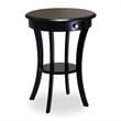 Pemberly Row Curved Leg Contemporary Wood End Table with Drawer in Black