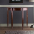 Pemberly Row Half Moon Transitional Solid Wood Console Table in Antique Walnut