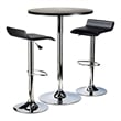 Pemberly Row 3-Piece Backless Metal and Wood Pub Set in Black/Chrome