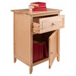 Pemberly Row Transitional Solid Wood Night Stand with Cabinet in Natural
