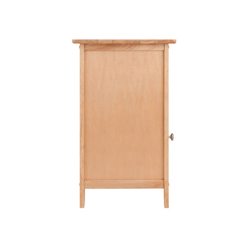 Pemberly Row Transitional Solid Wood Night Stand with Cabinet in Natural