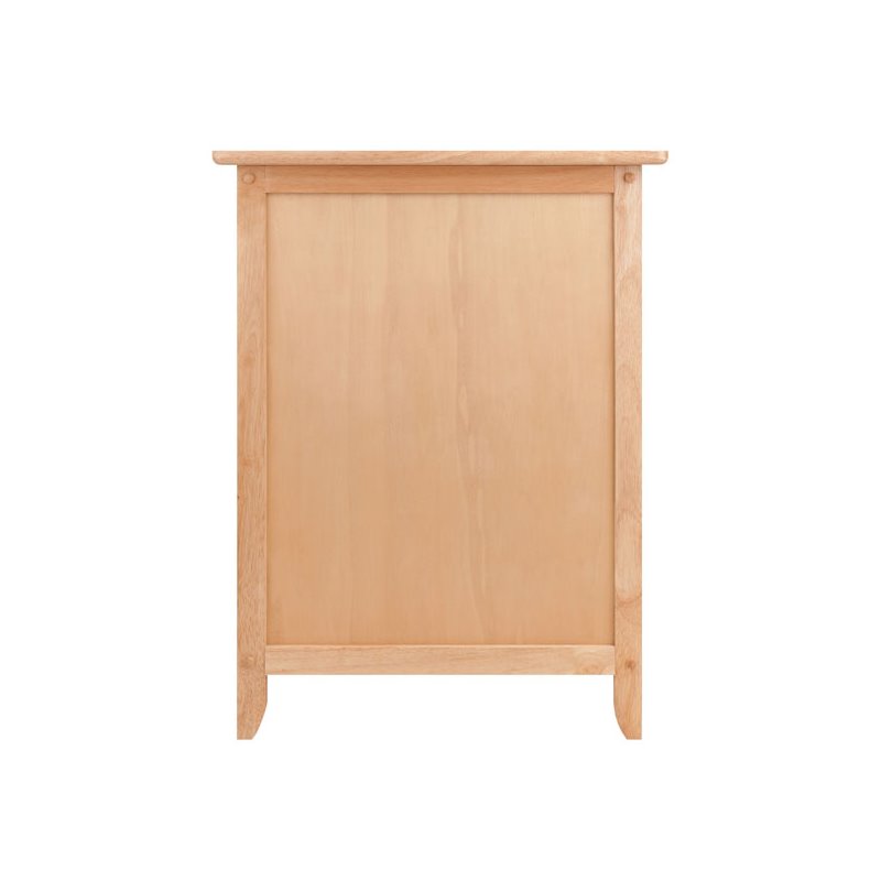 Pemberly Row Transitional Solid Wood Night Stand with Cabinet in Natural