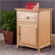 Pemberly Row Transitional Solid Wood Night Stand with Cabinet in Natural