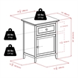 Pemberly Row Transitional Solid Wood Night Stand with Cabinet in Natural
