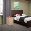 Pemberly Row Transitional Solid Wood Night Stand with Cabinet in Natural