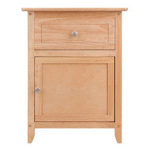 pemberly row wooden accent table nightstand with drawer and cabinet