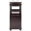 Pemberly Row Transitional Solid Wood Entertainment Bar Cart in Espresso