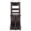 Pemberly Row Transitional Solid Wood Entertainment Bar Cart in Espresso