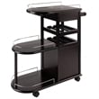 Pemberly Row Transitional Solid Wood Entertainment Bar Cart in Espresso